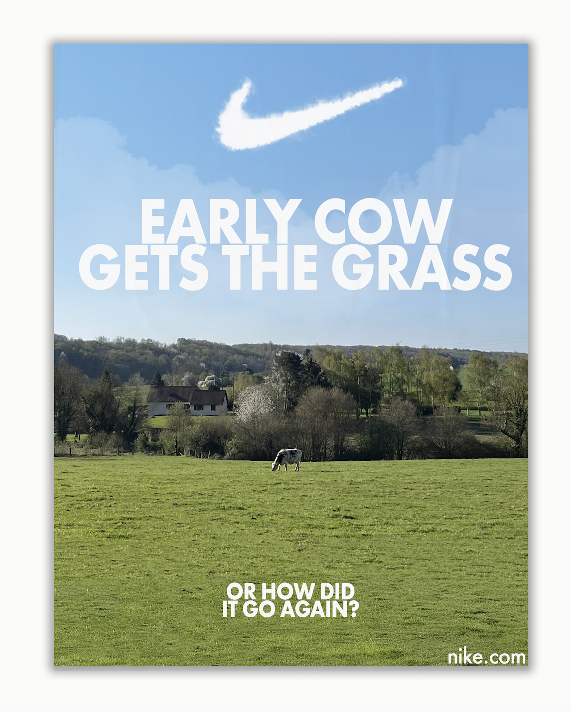 Nike — 'Early cow gets the grass' campaign visual
